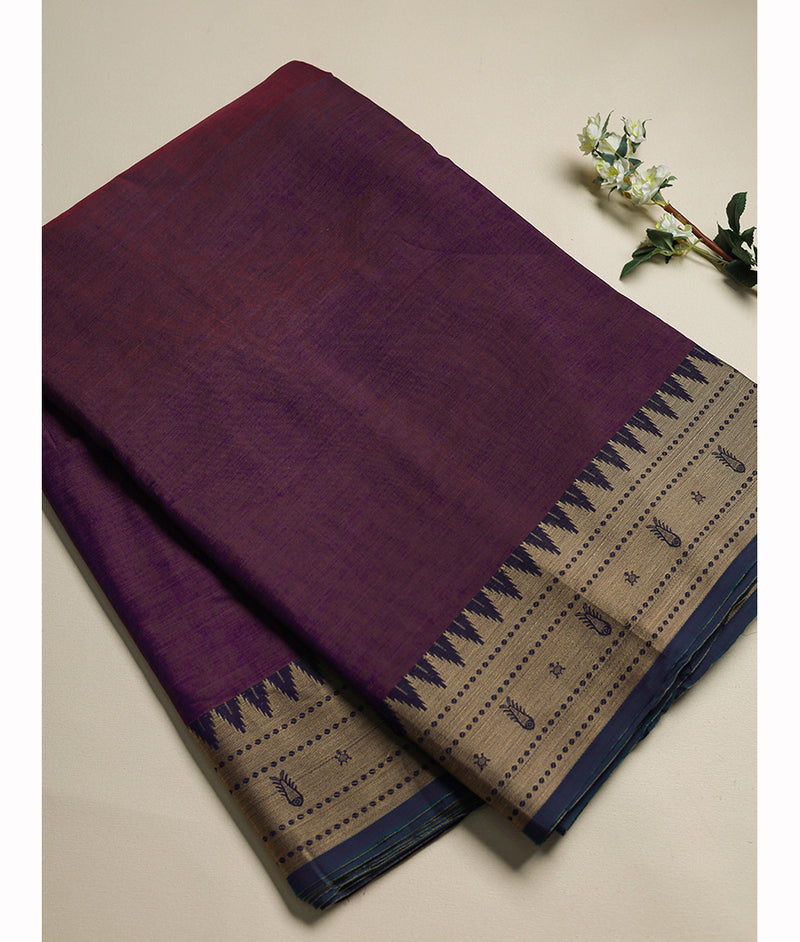 Handloom Cotton Narayanpet Zari Border Fabric