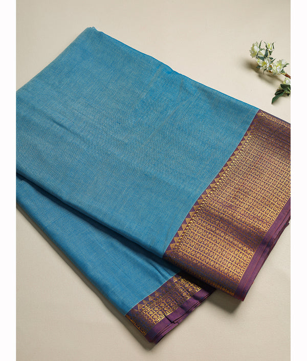 Handloom Cotton Narayanpet Zari Border Fabric