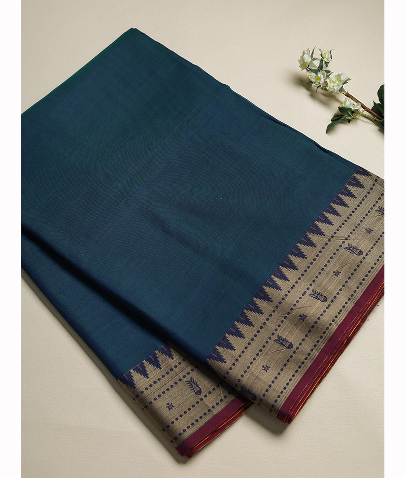 Handloom Cotton Narayanpet Zari Border Fabric