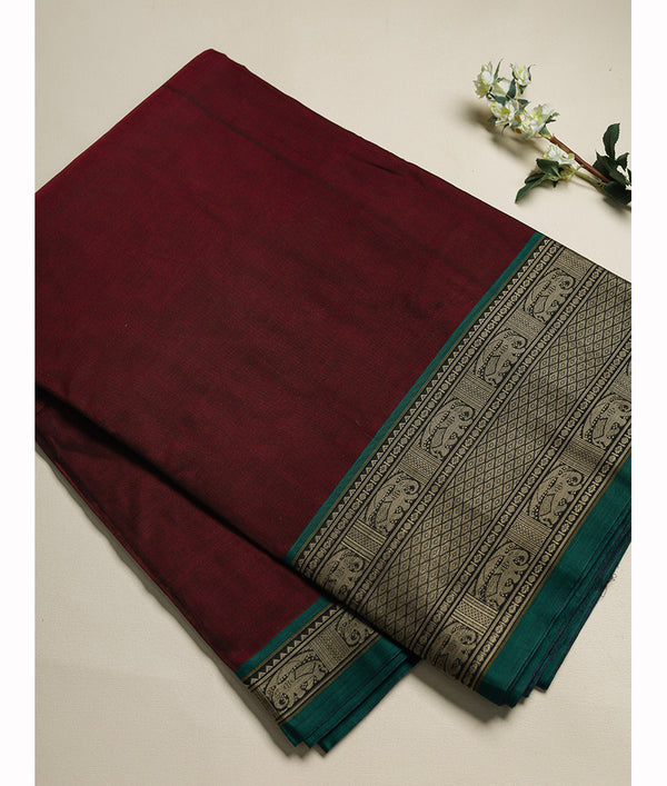 Handloom Cotton Narayanpet Zari Border Fabric