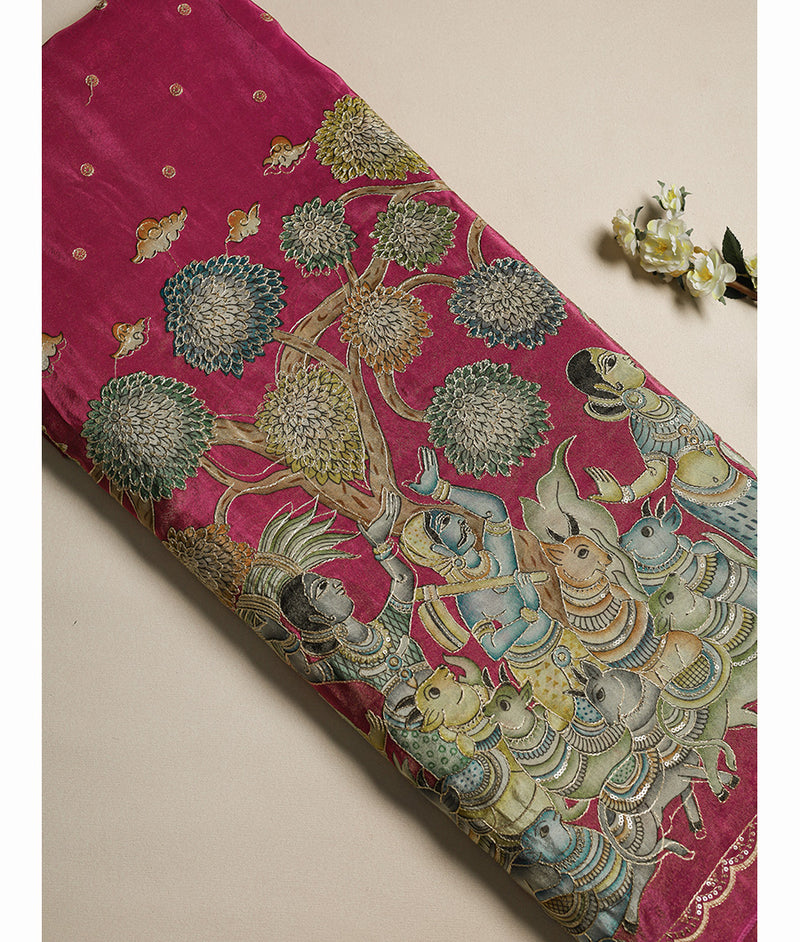 Dola Silk Embroidered Fabric