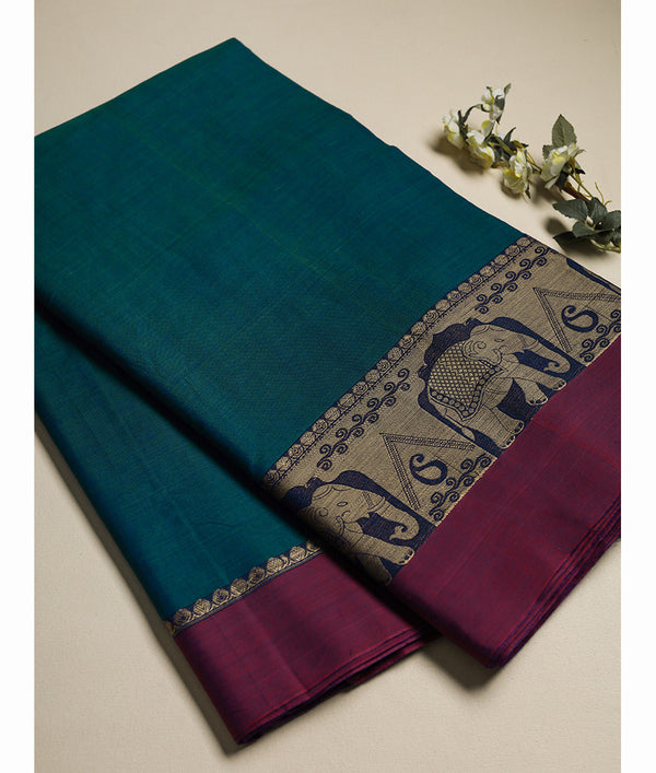 Handloom Cotton Narayanpet Zari Border Fabric