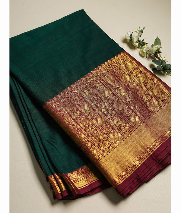 Handloom Cotton Narayanpet Zari Border Fabric