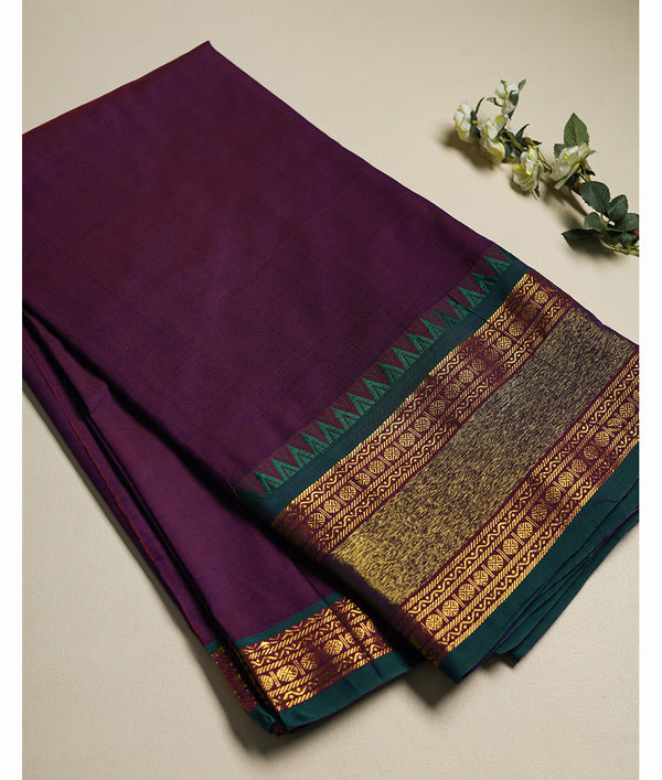 Handloom Cotton Narayanpet Zari Border Fabric