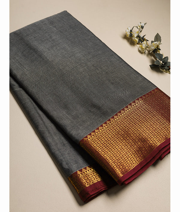 Handloom Cotton Narayanpet Zari Border Fabric