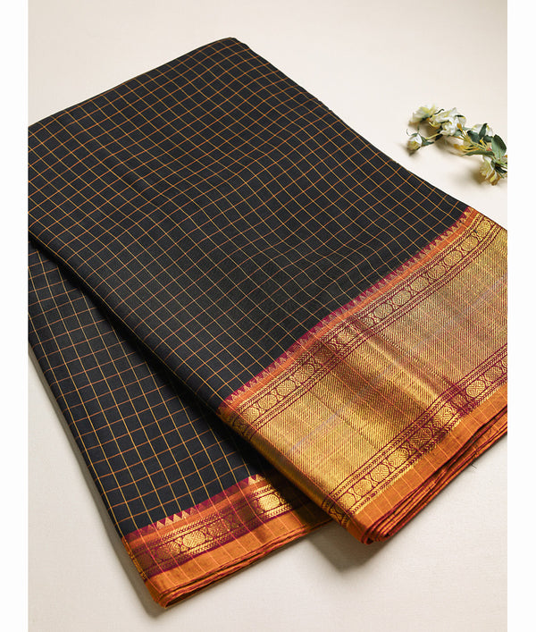 Handloom Cotton Narayanpet Zari Border Fabric