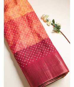 Semi Tussar Temple Border Fabric