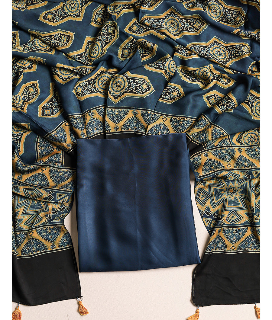 Modal silk dyed with Ajrak modal silk Dupatta