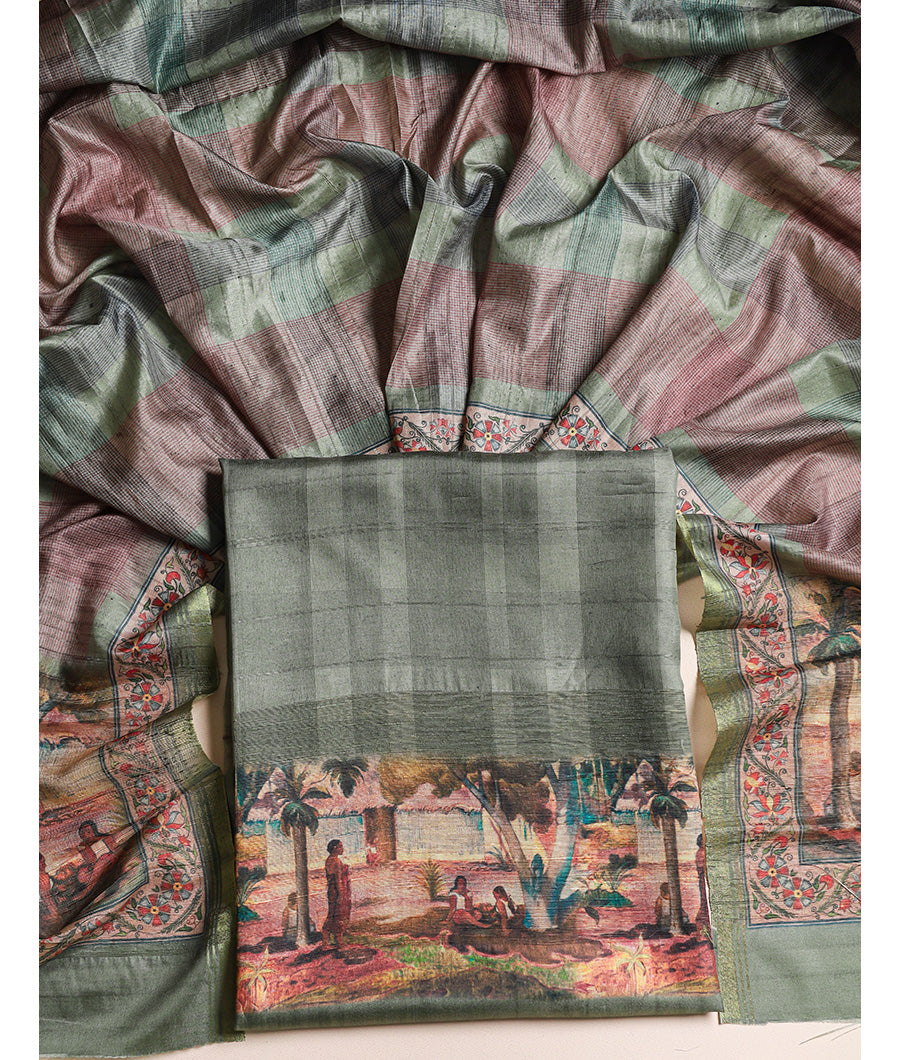 SEMI TUSSAR 2 PIECE SUIT SET
