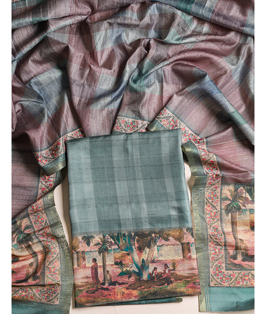 SEMI TUSSAR 2 PIECE SUIT SET