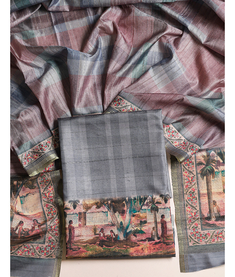 SEMI TUSSAR 2 PIECE SUIT SET