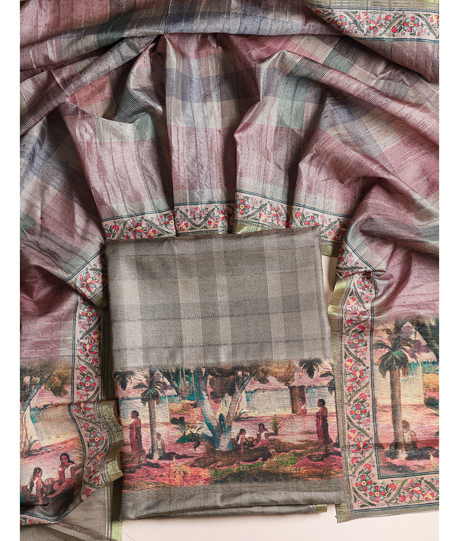 SEMI TUSSAR 2 PIECE SUIT SET