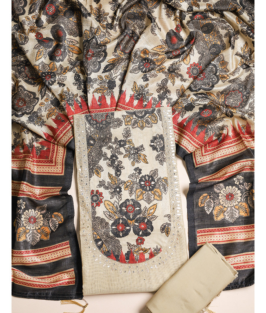 CHANDERI WITH TUSSAR DUPATTA