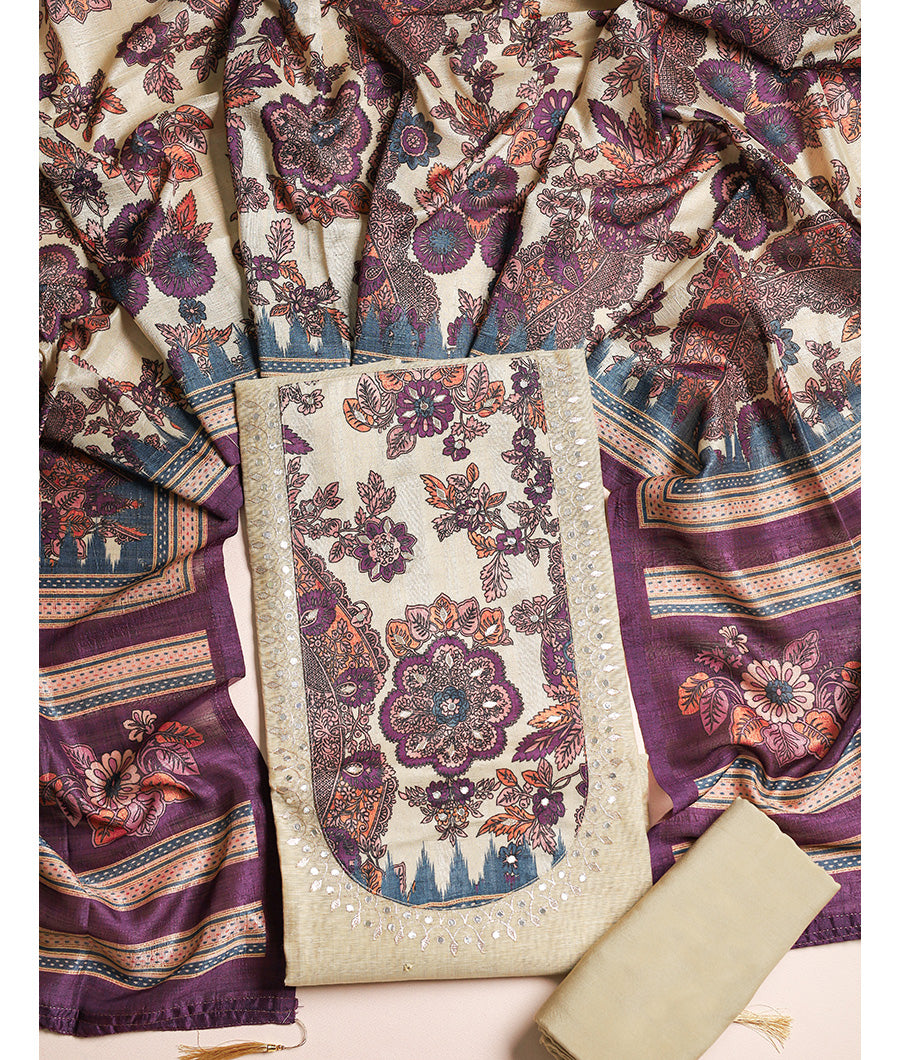 CHANDERI WITH TUSSAR DUPATTA