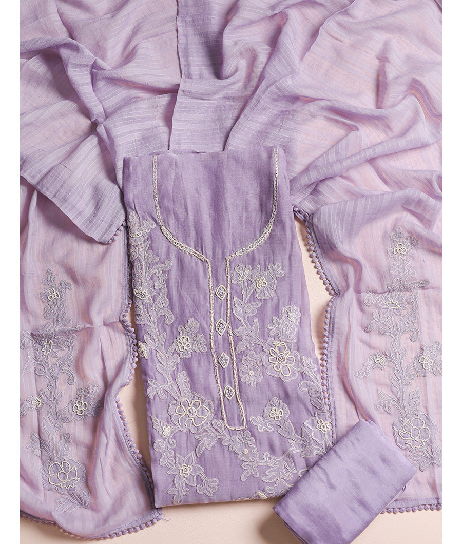 Pure malai chanderi suit set