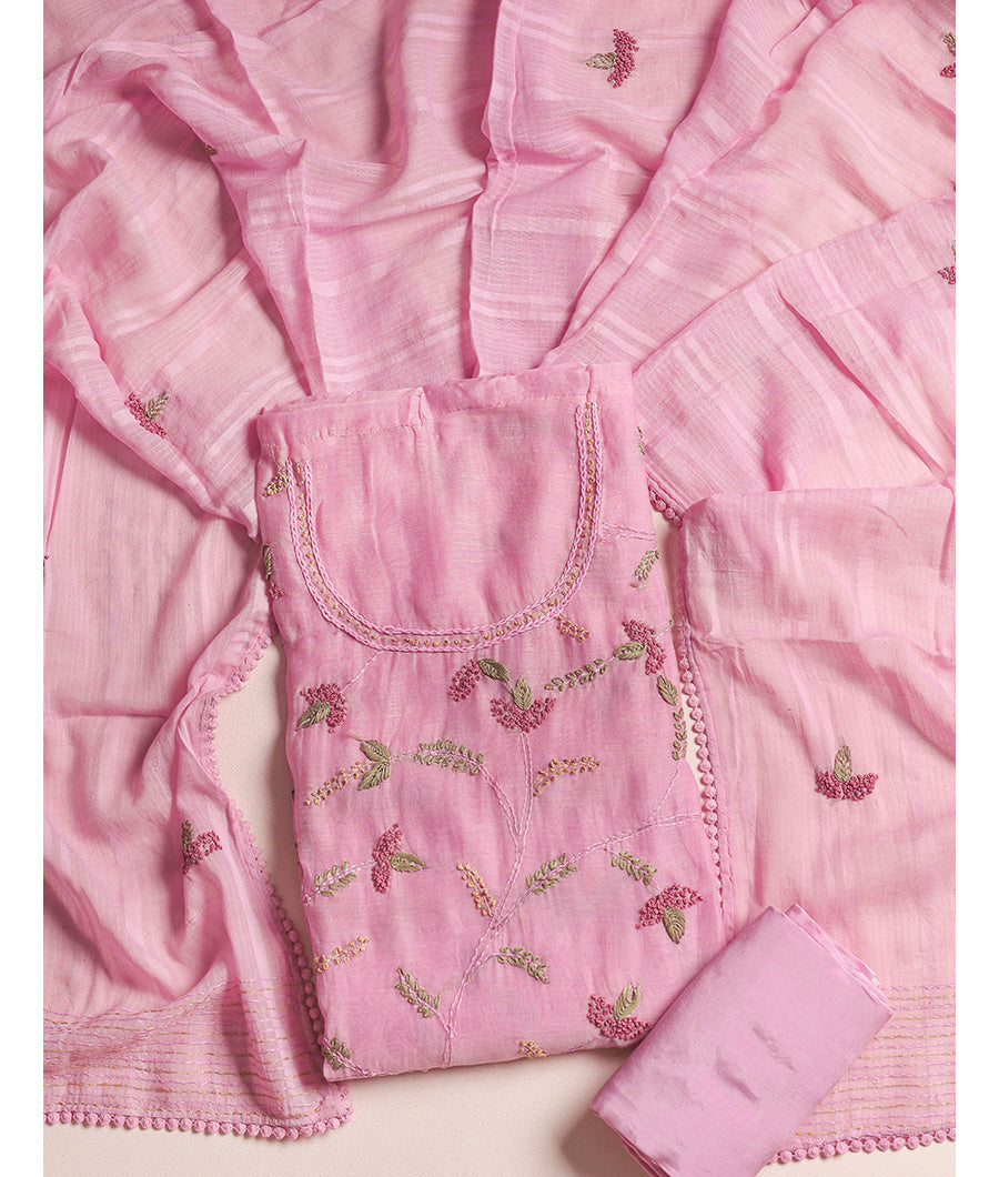 Pure malai chanderi suit set