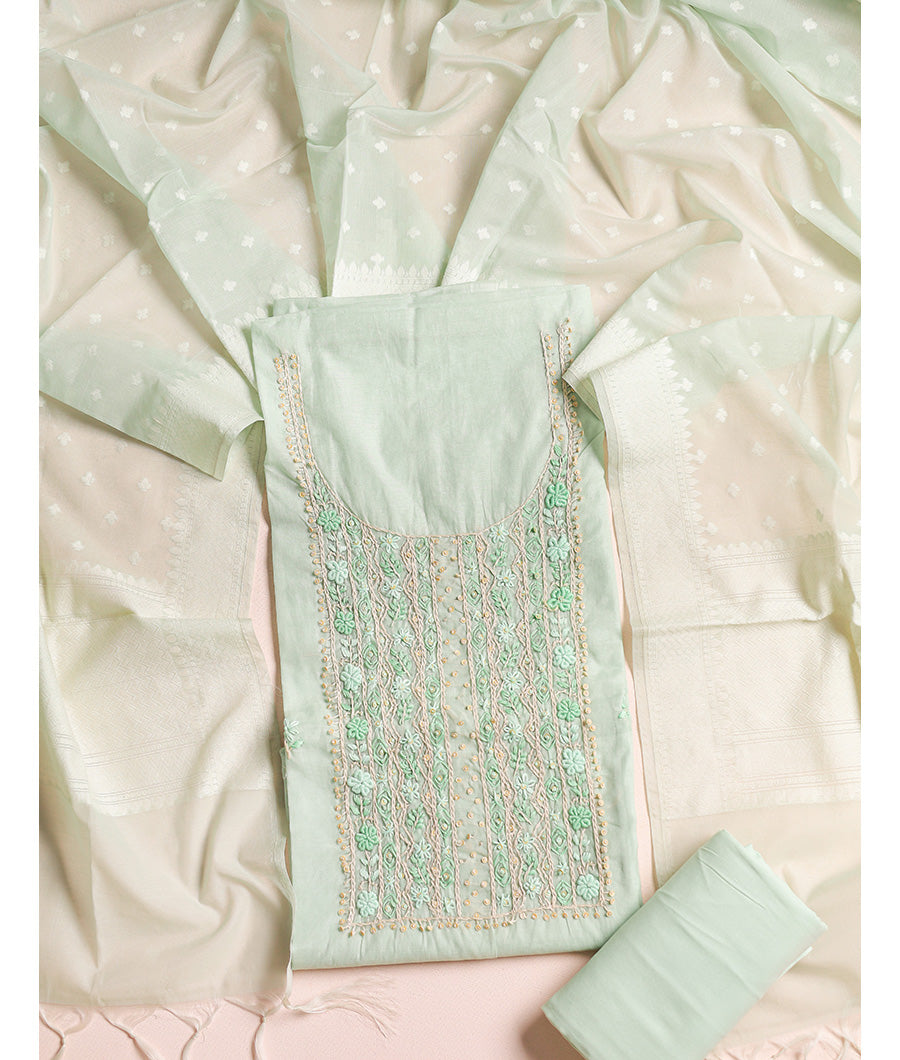 Pure malai chanderi suit set