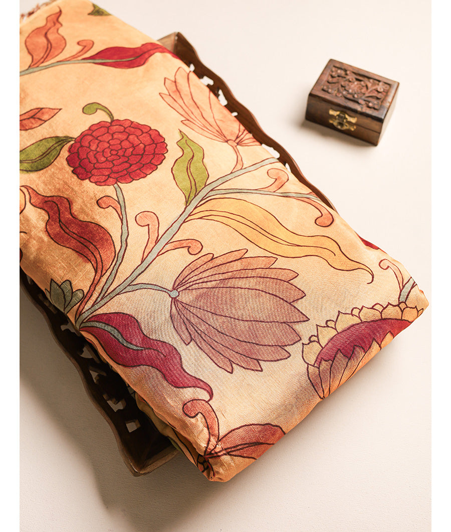 PURE DOLA SILK KALAMKARI FABRIC