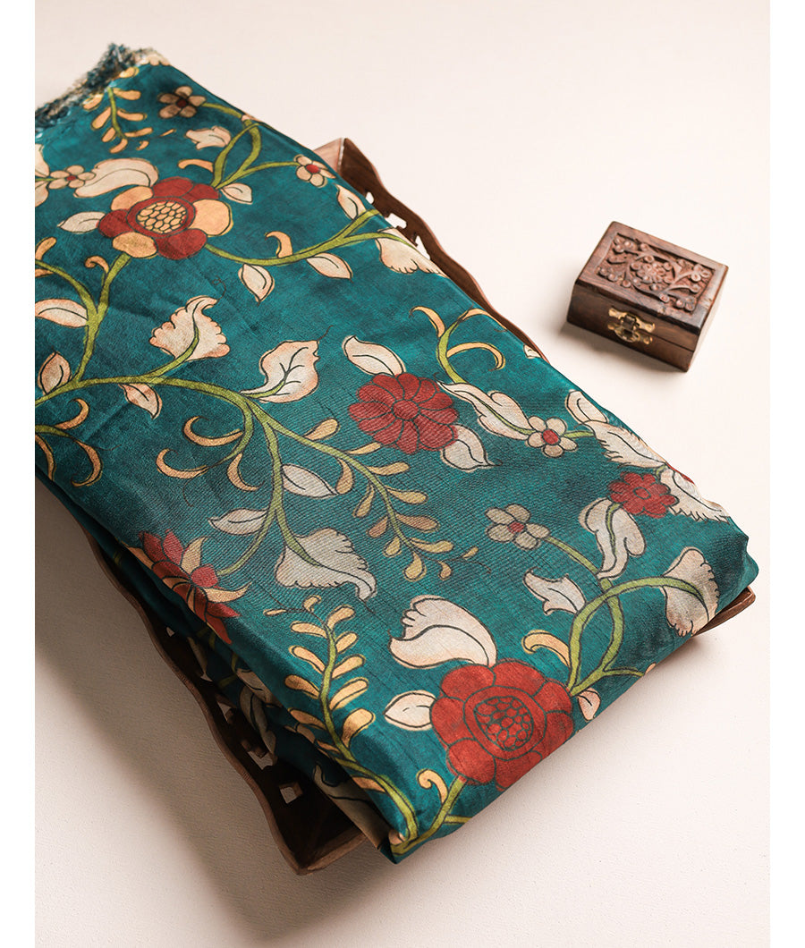 PURE DOLA SILK KALAMKARI FABRIC