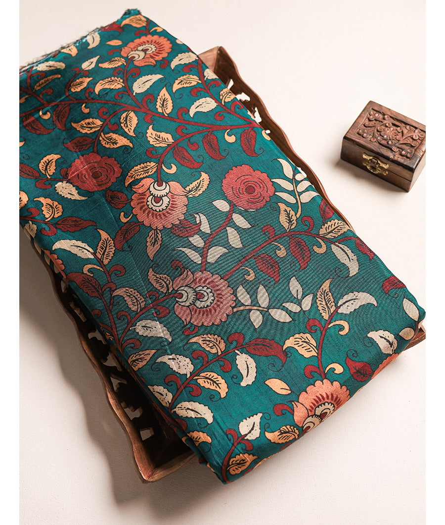 PURE DOLA SILK KALAMKARI FABRIC