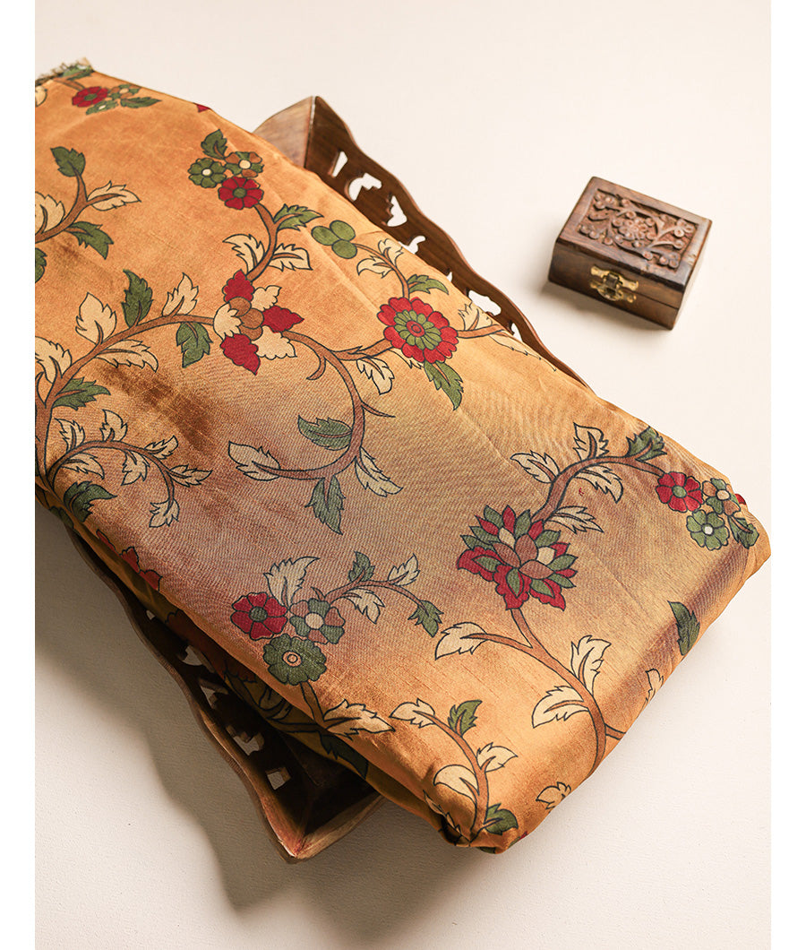 PURE DOLA SILK KALAMKARI FABRIC