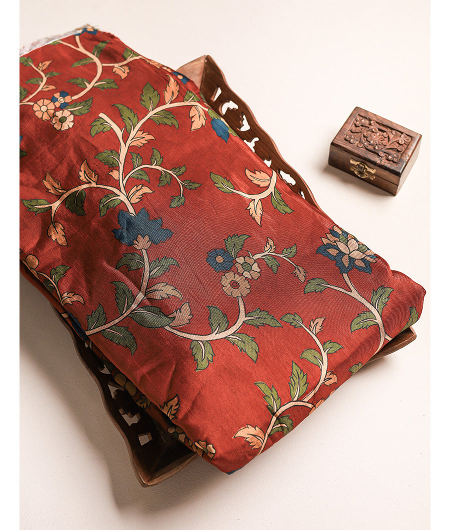 PURE DOLA SILK KALAMKARI FABRIC