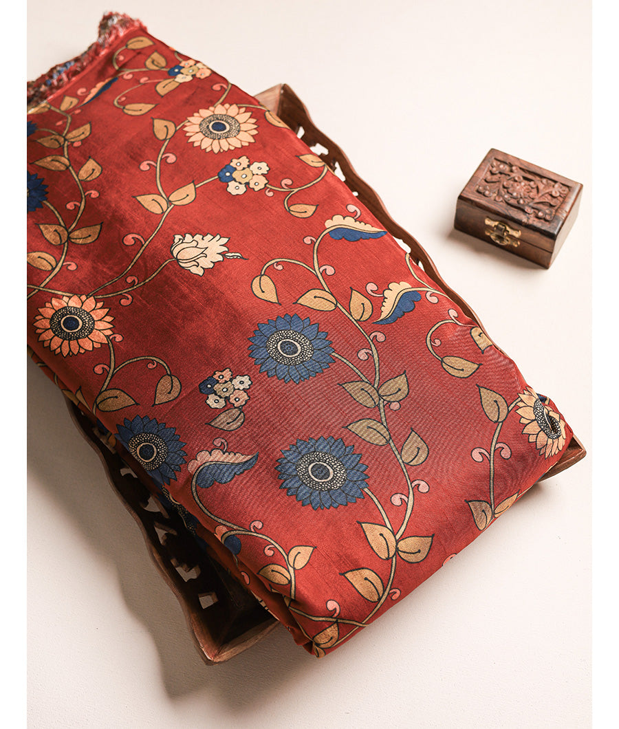 PURE DOLA SILK KALAMKARI FABRIC