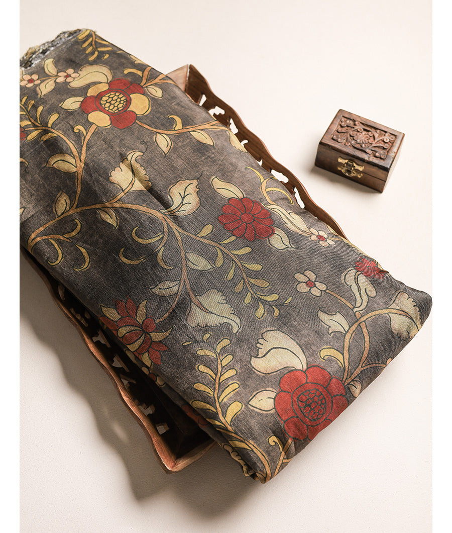 PURE DOLA SILK KALAMKARI FABRIC