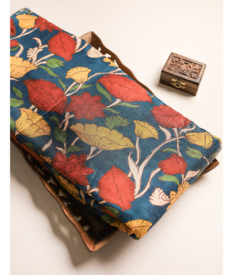 PURE DOLA SILK KALAMKARI FABRIC