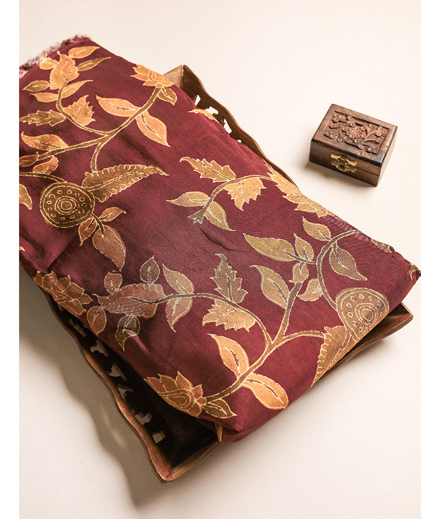 PURE DOLA SILK KALAMKARI FABRIC