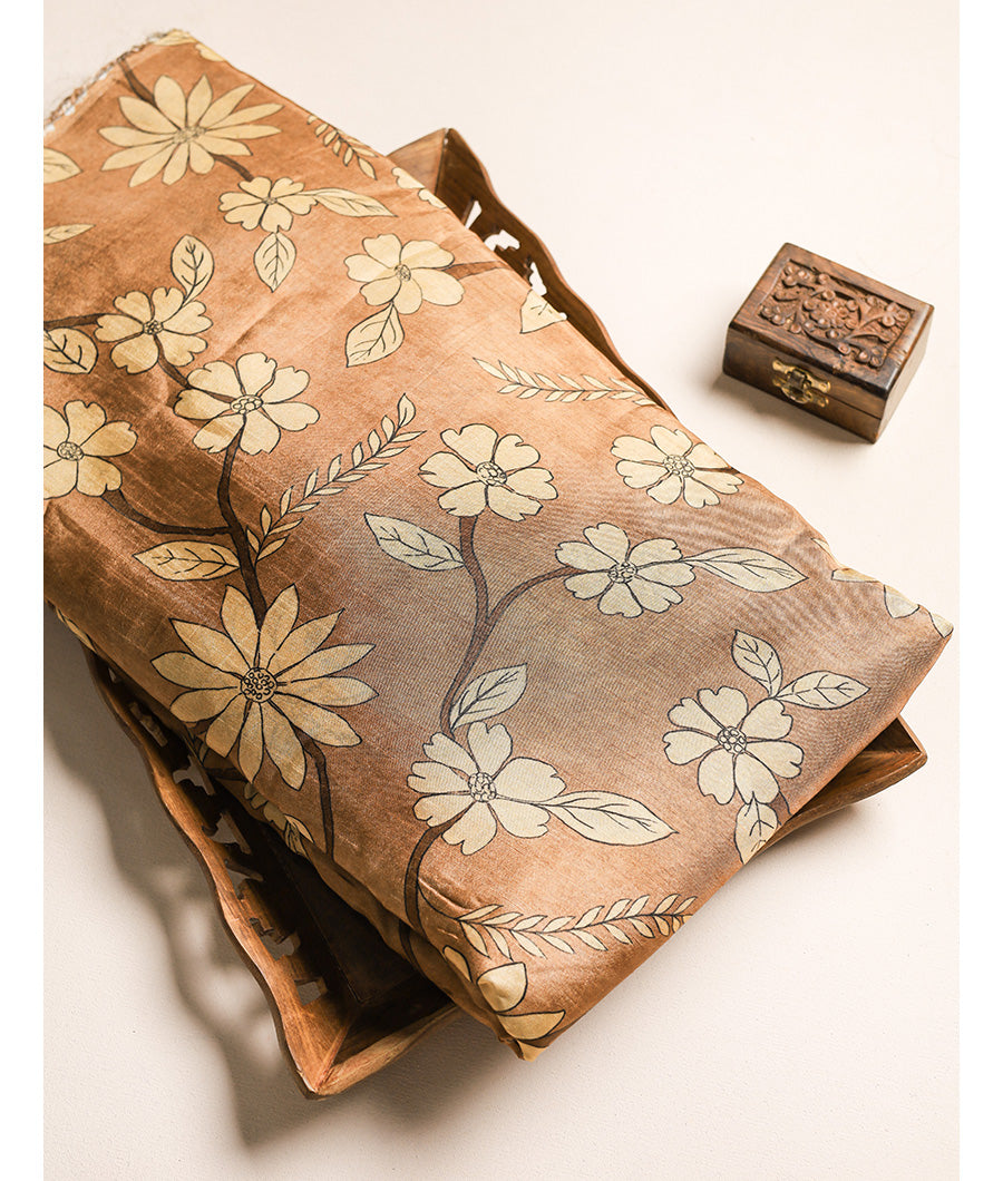 PURE DOLA SILK KALAMKARI FABRIC