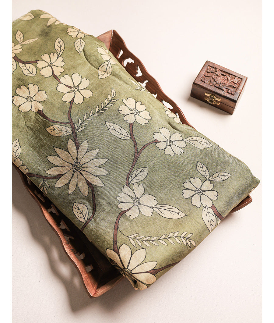 PURE DOLA SILK KALAMKARI FABRIC