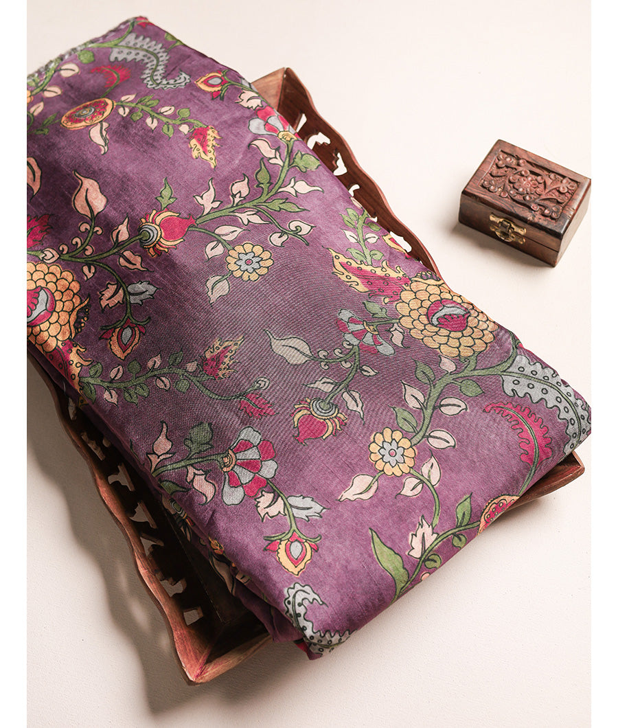 PURE DOLA SILK KALAMKARI FABRIC