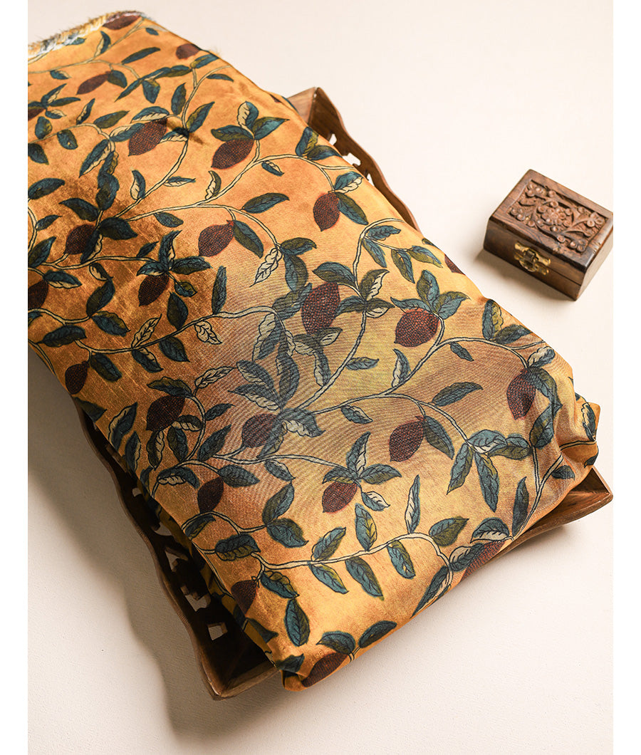 PURE DOLA SILK KALAMKARI FABRIC