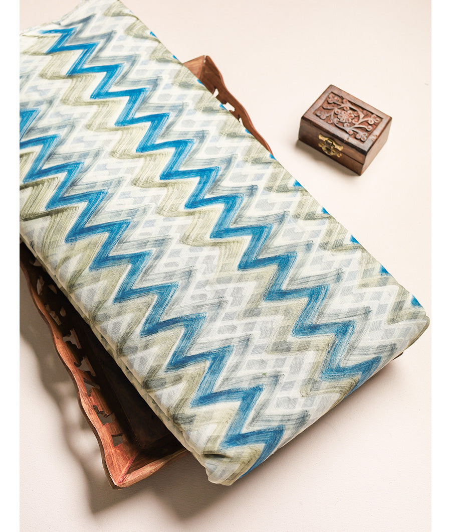 COTTON BRUSH PAINTED IKAT FABRIC