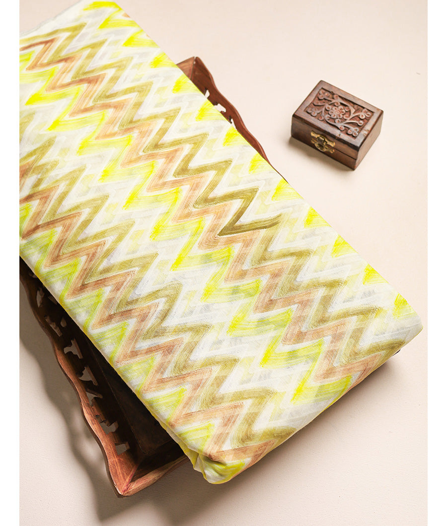 COTTON BRUSH PAINTED IKAT FABRIC