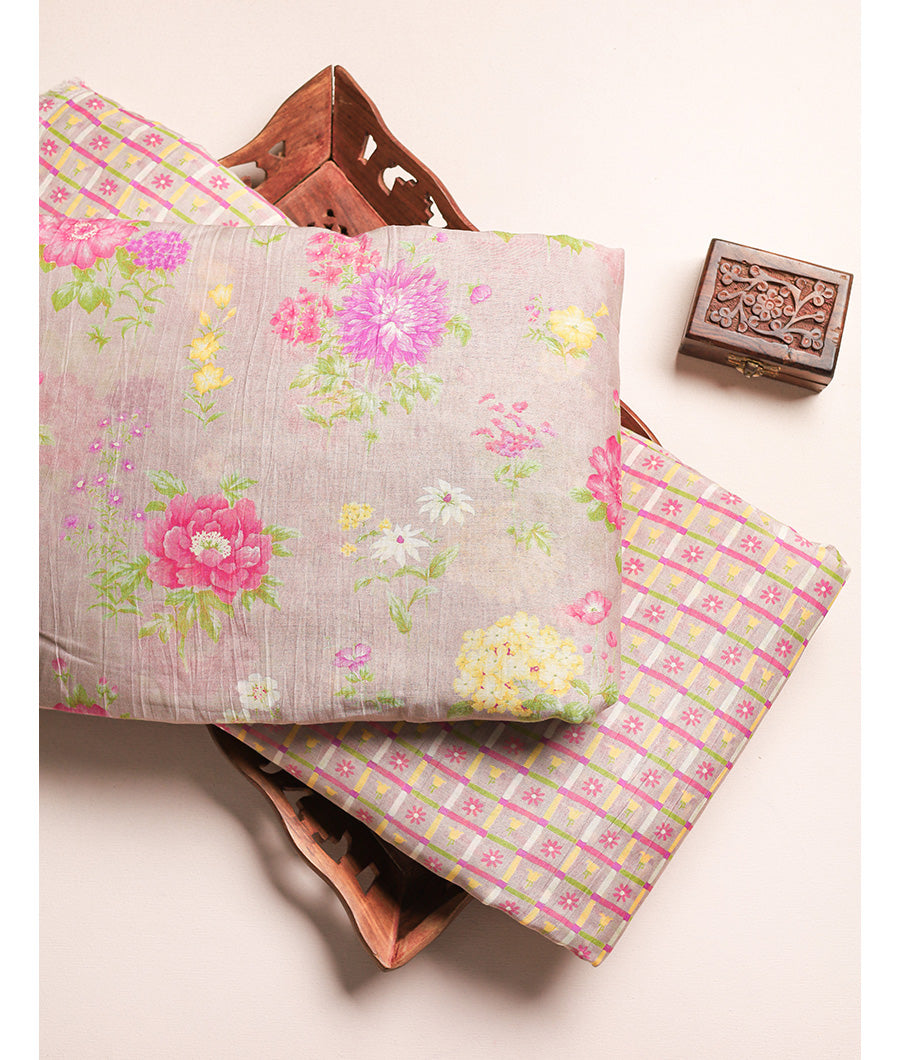 PURE MALAI CHANDERI PRINTED FABRICS