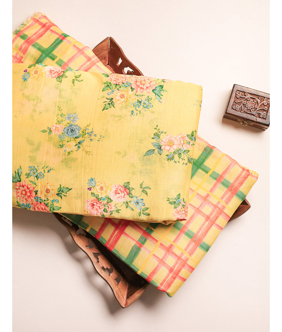 PURE MALAI CHANDERI PRINTED FABRICS