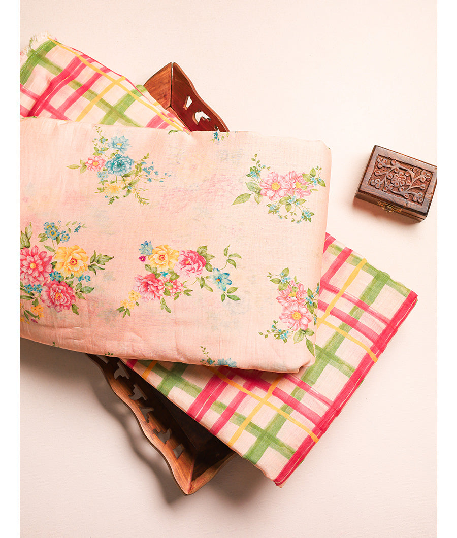 PURE MALAI CHANDERI PRINTED FABRICS