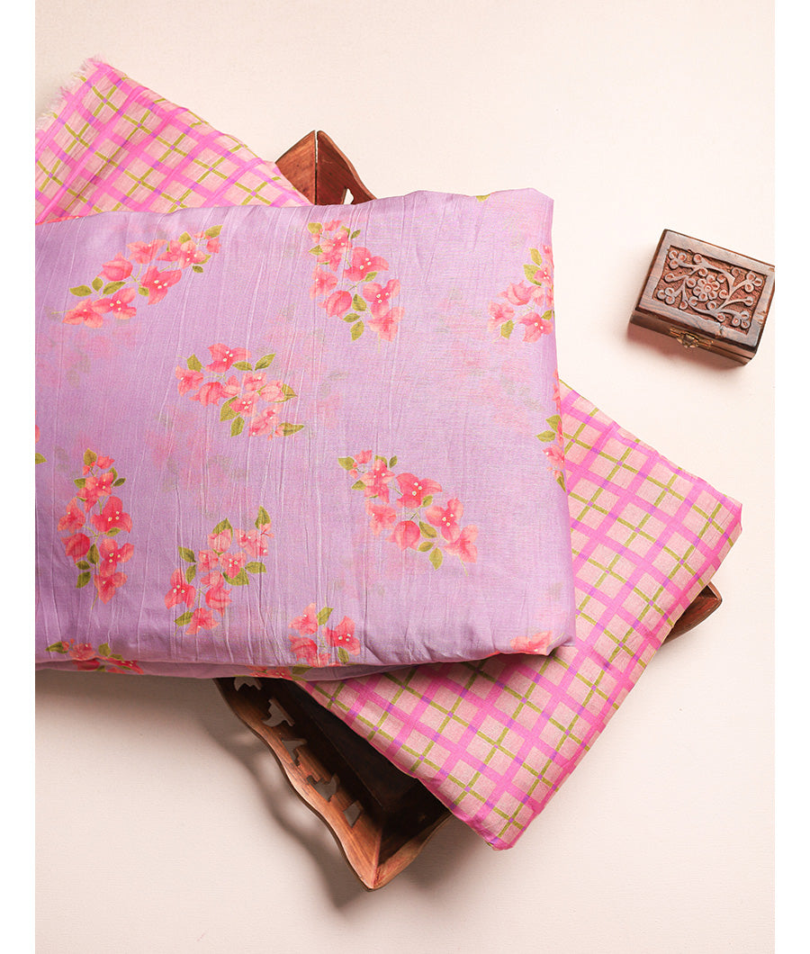 PURE MALAI CHANDERI PRINTED FABRICS