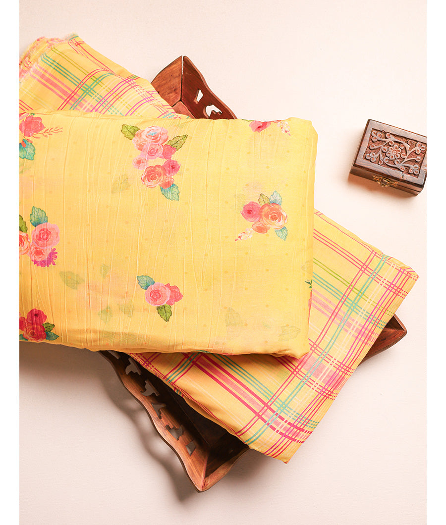 PURE MALAI CHANDERI PRINTED FABRICS