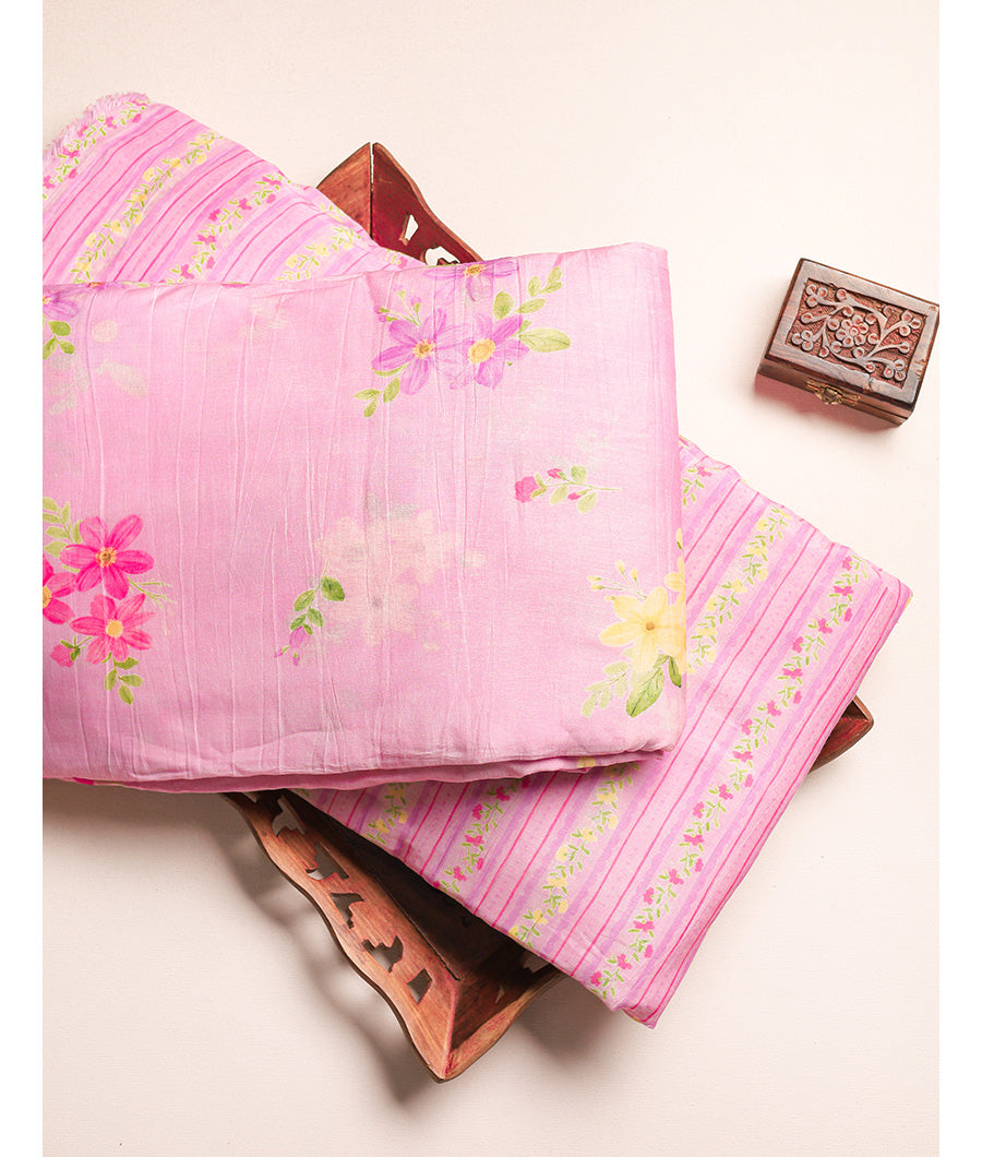PURE MALAI CHANDERI PRINTED FABRICS