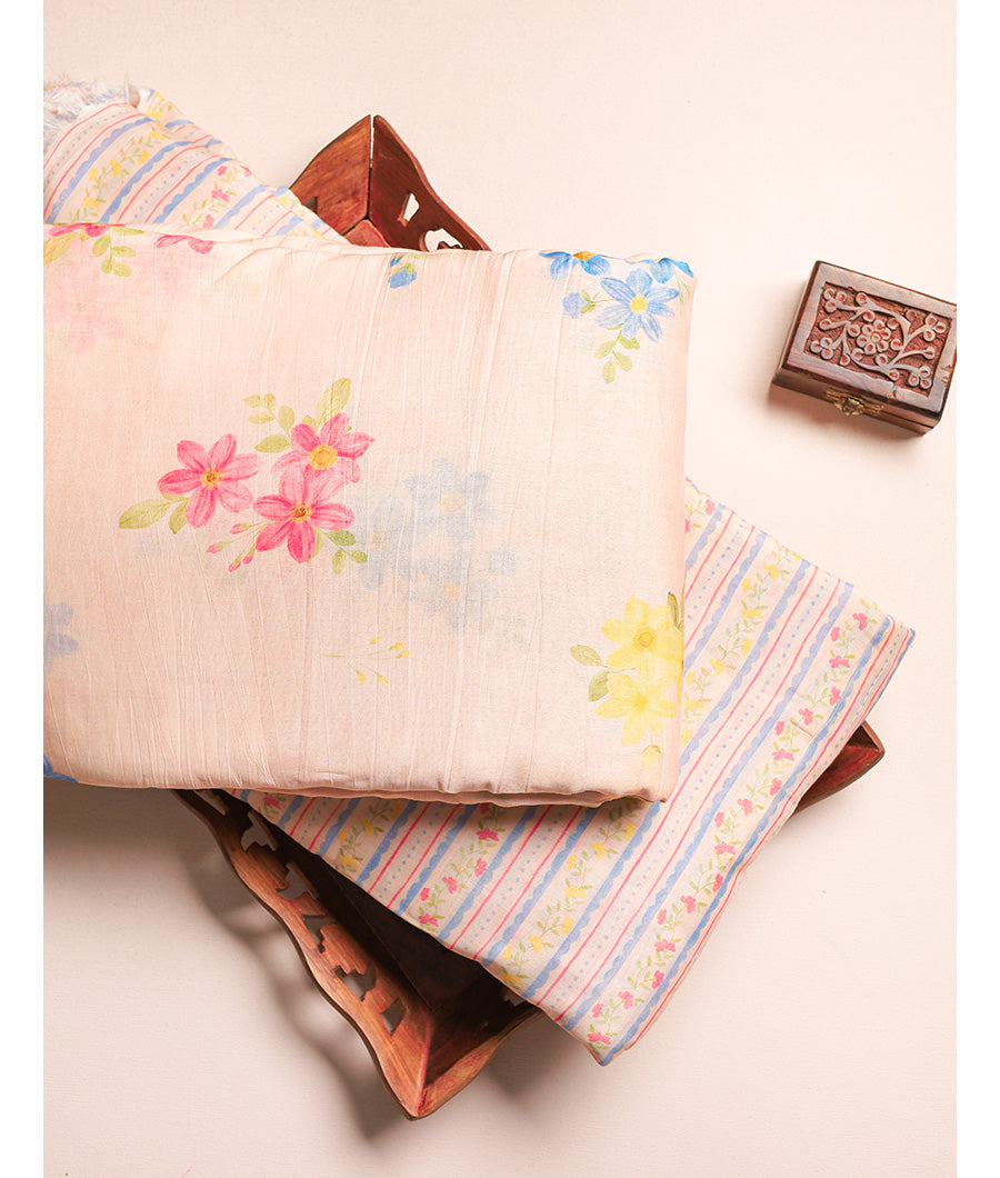 PURE MALAI CHANDERI PRINTED FABRICS