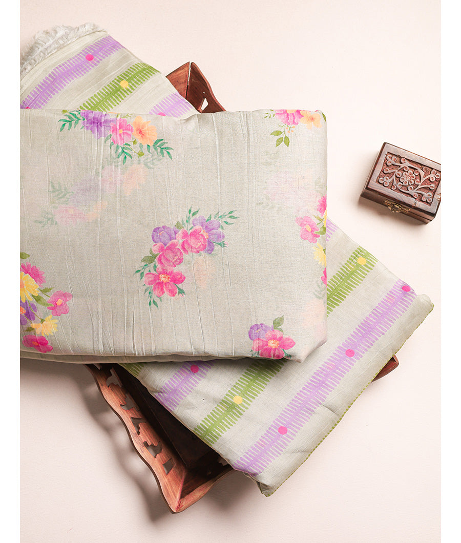 PURE MALAI CHANDERI PRINTED FABRICS