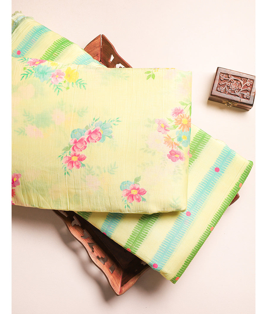 PURE MALAI CHANDERI PRINTED FABRICS