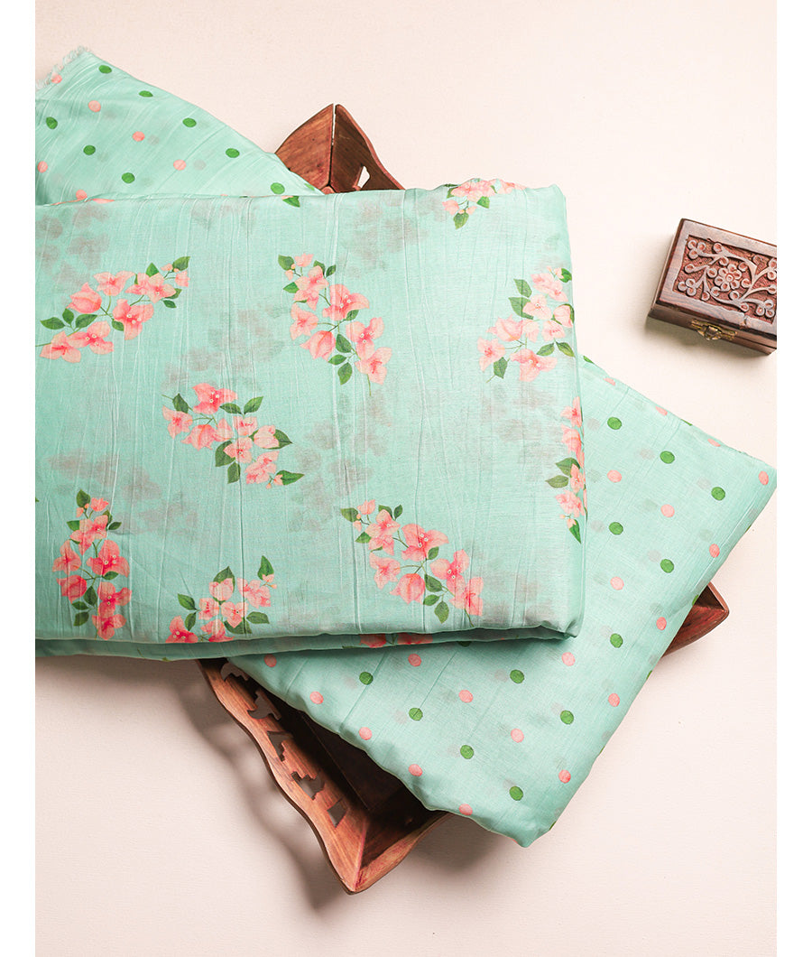 PURE MALAI CHANDERI PRINTED FABRICS