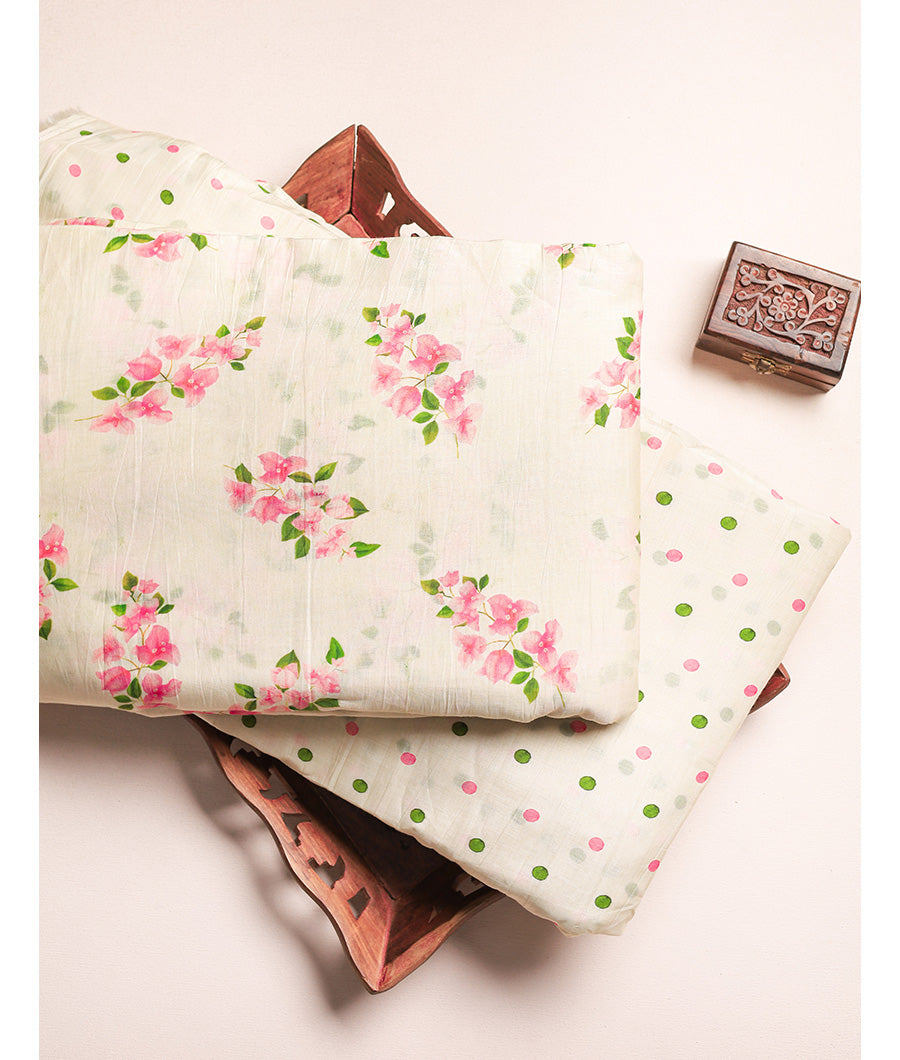 PURE MALAI CHANDERI PRINTED FABRICS