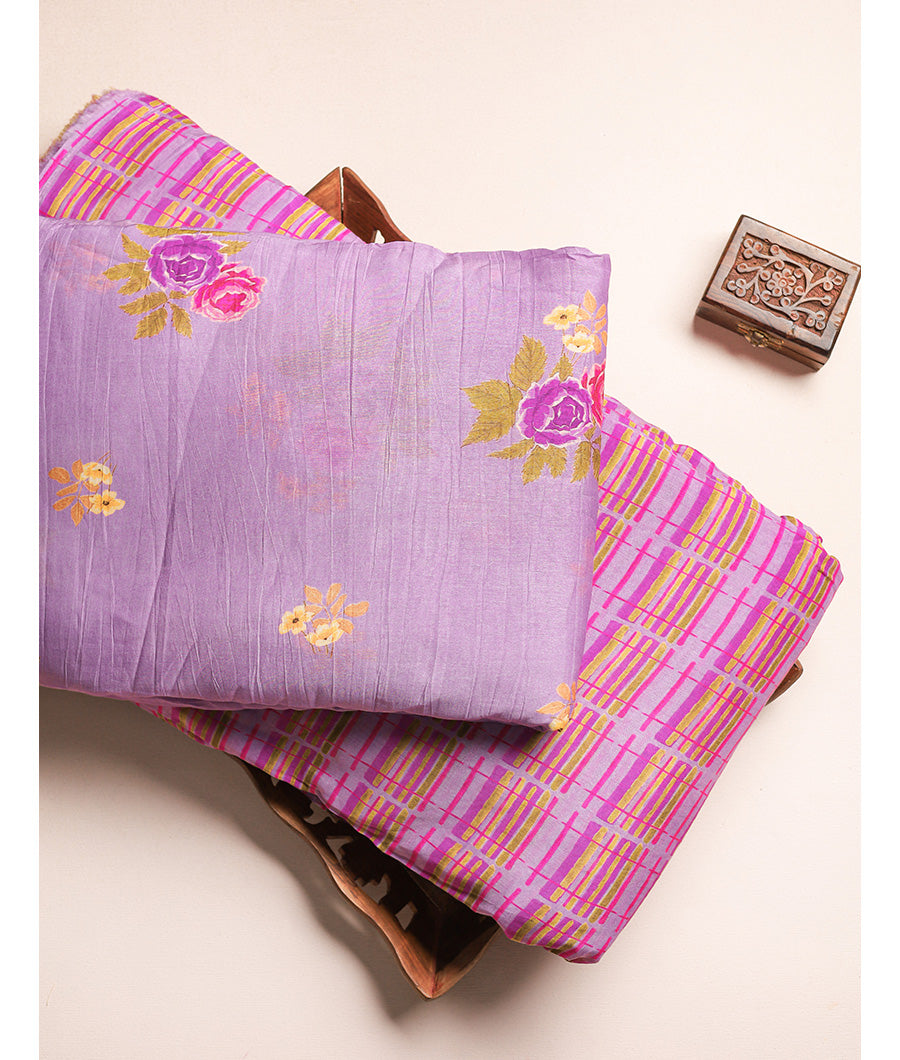 PURE MALAI CHANDERI PRINTED FABRICS