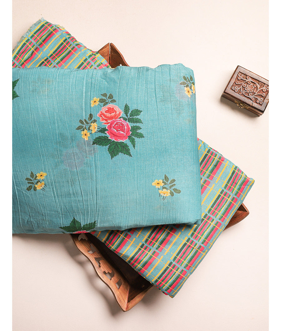 PURE MALAI CHANDERI PRINTED FABRICS