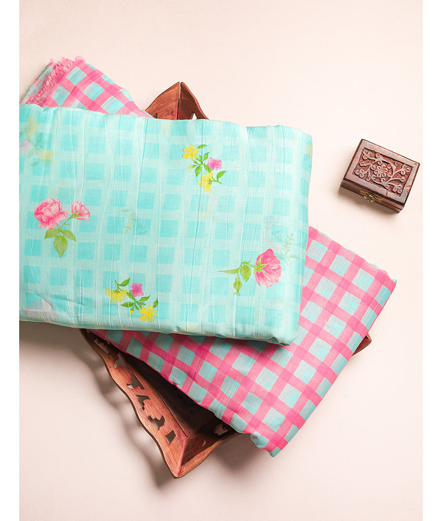 PURE MALAI CHANDERI PRINTED FABRICS